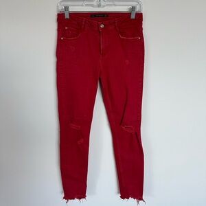 Zara Trafaluc Denimwear Red Skinny Jeans, Pants, Bottoms | Size 6 Women’s